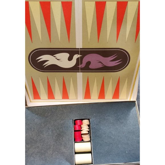 Vintage Backgammon Game Selchow & Righter 1975 Wood Pieces Complete w/o Booklet - Picture 5 of 15